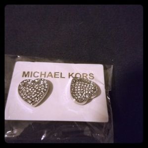 Silver MK heart earrings